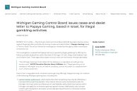 Michigan Regulators Order Prominent Online Skill Gaming Platform to Cease and Desist